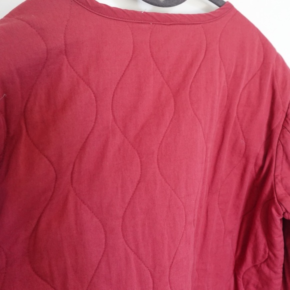 NWOT Coldwater Creek Red Quilted Cotton Buttondown Jacket M Petite - Picture 10 of 10